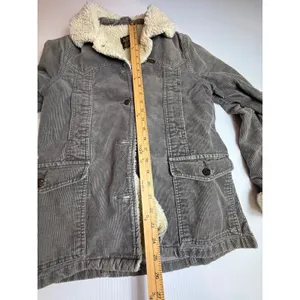 Lee Womens Grey Corduroy Sherpa‎ Lined Jacket Small Western Trucker Coat Vintage thumbnail 4