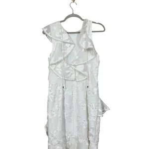 KEEPSAKE The Label White Floral Embroidered Ruffle Midi Dress Bridal Romantic thumbnail 7