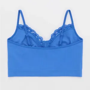 Aerie Blue Superchill Seamless Lace Trim Corset Tank Top Bralette - size XL thumbnail 7