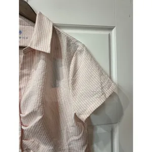 Renwick Sport Pink Stripe Seersucker Court Dress Large Tennis Preppy Coastal thumbnail 4