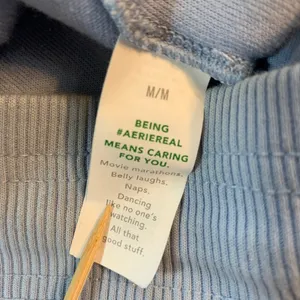 Aerie Womens Medium Velour Flare Leg Drawstring Waist Lounge‎ Pants Blue thumbnail 4