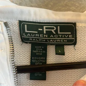 Ralph Lauren Active White Sweater Large Preppy Trendy thumbnail 4