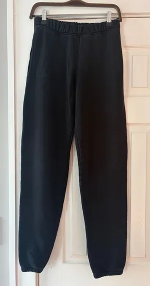 Set Active Los Angeles Black Fleece Jogger Sweatpants Women Small Made‎ in USA thumbnail 1