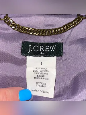 J.Crew Women’s Size 6 Purple Gray Wool Blend Double Breasted Peacoat Jacket Coat thumbnail 10