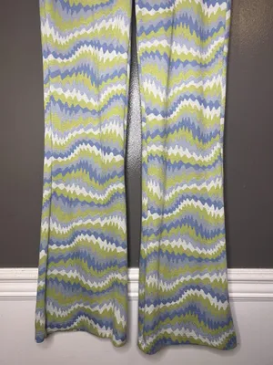 Urban Outfitters Pants Womens Small Multicolor Knit Flare Leg Geometric Stretch thumbnail 4