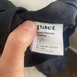 NWOT Pact Linen Blend Midi Dress Womens Sz Medium Black Organic Cotton thumbnail 8