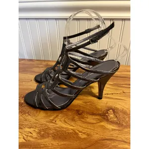 Ragazza Metallic Cage Ankle Strap Stiletto Heels Sandals Women's Size 7.5 thumbnail 2