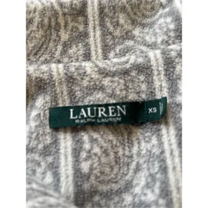 Lauren Ralph Lauren Paisley Pajama Top Long Sleeve Size XS Gray thumbnail 2