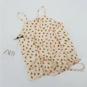 NWT Zara Watermelon Tie Back Y2K Satin‎ Tank thumbnail 5