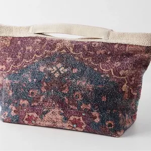 Urban Outfitter Purple Large Chenille Tote Bag. 21 x 12 x 8 thumbnail 5