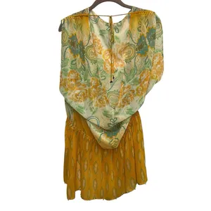 Free People Boho Tunic Top Open‎ Back Tie Floral Sheer Festival Peplum Beaded thumbnail 5