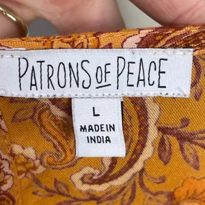 Patrons of Peace Babydoll Dress Paisley Floral Mini Women Sz Large‎ Boho Tiered thumbnail 8