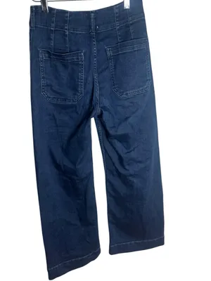 Maeve Colette High-Rise Wide-Leg Cropped Jeans Dark Wash 25 thumbnail 3