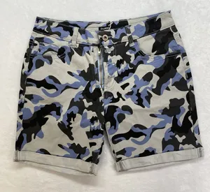 New Flamingo Shorts Womens S Carpenter Bermuda Blue‎ Camo button/zip fly thumbnail 1