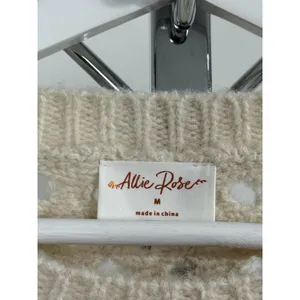 Allie Rose Cream Cable Knit Open Stitch Sweater Womens Size M Oversized Crochet Pullover thumbnail 11