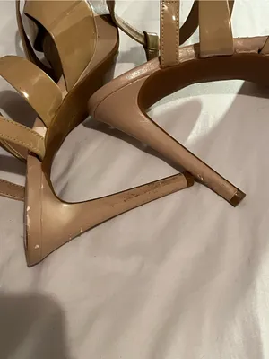Gianni Bini Nude Patent Platform Strappy Heels thumbnail 4