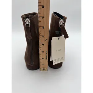Mango Chocolate Brown Supple Bovine Suede Leather Round Toe Ankle Boots 8.5 thumbnail 5