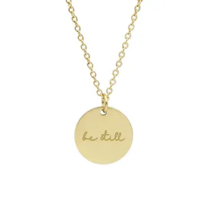 “Be Still” Faith Necklace Gold thumbnail 3