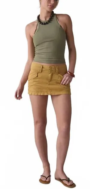 UO BDG Trail Star Utility Mini Skirt Urban Outfitters Gold XS thumbnail 1