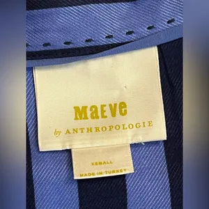 Maeve Anthropologie Breckinridge Blue Striped Button Down Blouse NWOT thumbnail 4