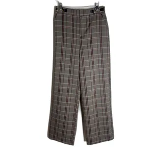 Sam Edelman Womens 8 Plaid Side Buckle wide Leg slacks Wild Aster pants thumbnail 2