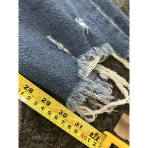 Wonderly Mid Rise Slim Flare Distressed Jeans Dark Blue Denim Size 16 Curvy Plus thumbnail 8