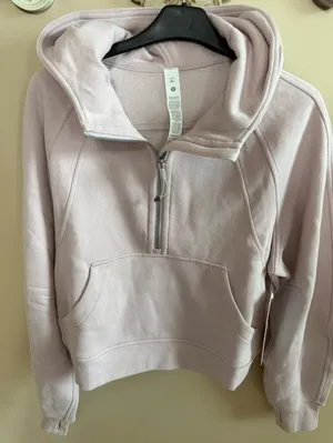 NWT Lululemon Scuba Oversized Half-Zip Cropped Hoodie in Porcelain Pink Sz M/L thumbnail 4
