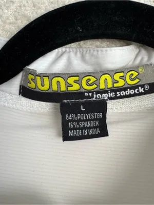Sunsense by Jamie Sadock Women’s White Avande Garde Graphic Golf Top‎ Size Large thumbnail 2