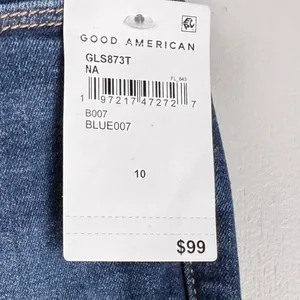 Good American Good Legs Straight Mid Rise Blue Stretch Jeans GLS873T Size 10 NWT thumbnail 5