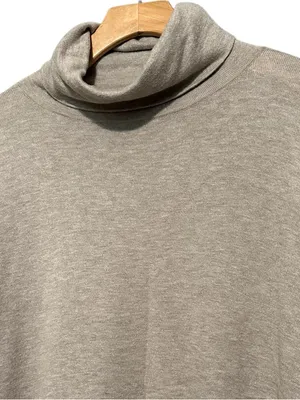 Ralph Lauren Size M Heather Gray Brushed Cotton Modal Turtleneck Long Sleeve Top thumbnail 3
