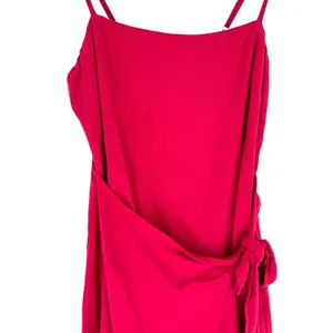 Polly Strappy Linen Wrap Mini‎ Sundress Red Size US 6 thumbnail 2