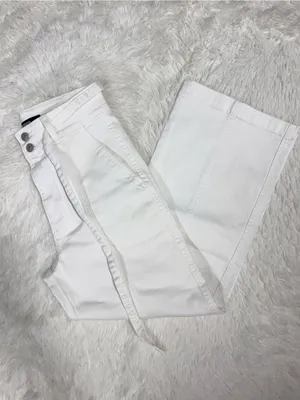 Hudson White High-Rise Wide Leg Pants Size 8 Tie Waist Utility Crop thumbnail 7