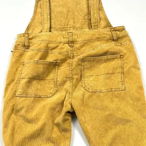 Free People Corduroy Overalls‎ Womens 29 Straight Leg Distressed Mustard Yellow thumbnail 10