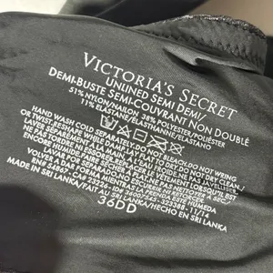 Victoria's Secret Size 36DD Unlined Semi Demi Underwire Bra Dark Gray/Black thumbnail 4