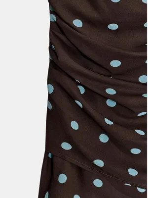Zara Brown Mini Dress with Blue Polka Dots thumbnail 8