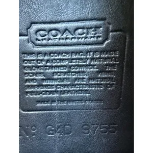 Vintage Coach Pocket Purse Black Leather Crossbody Bag 9755 Brass Turnlock thumbnail 10