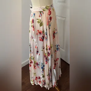 Jill Jill Stuart Floral-Print Pleated Maxi Skirt A Line Boho Cottagecore NWT 14 thumbnail 3