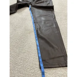 Anthropologie Ankle Pants Brown Faux Leather Drawstring Pockets Women's XS thumbnail 12