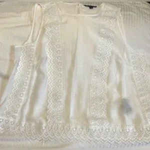 Zac & Rachel Woman 2X Elegant White Lace Trim Women's Top thumbnail 10
