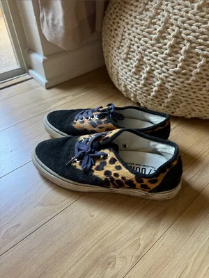 Re/Done Black & Leopard Print Low-Top Sneakers thumbnail 3
