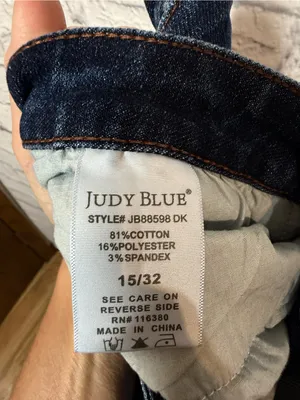 Judy Blue Dark Indigo Button Fly Straight Fit Jeans, 15/32 thumbnail 7