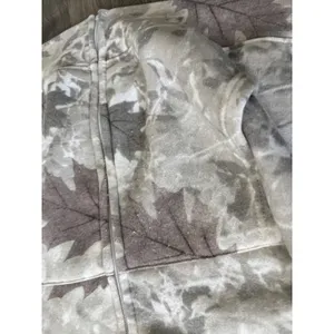 Fleischer Studios Betty Boop Camo Leaf Zip‎ Up Hoodie XL Tan Grey Graphic Back thumbnail 9