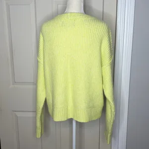 American Eagle Bright Citron Crewneck Sweater Yellow Sz M thumbnail 4