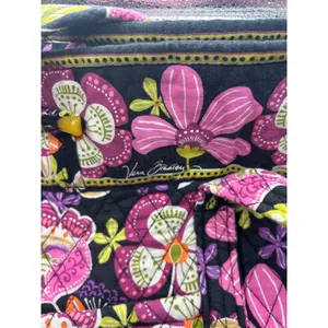 Vera‎ Bradley Plum Crazy Quilted Floral Tote Bag Pink Purple Black Shoulder Bag thumbnail 3