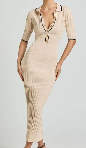 Showpo Button Front Midi Knit Dress thumbnail 1