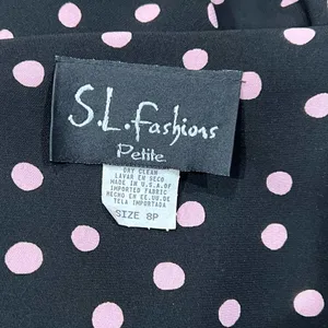 NEW Vintage S.L. Fashions Polka Dot Ruffle Dress Women’s 8 Petite thumbnail 2