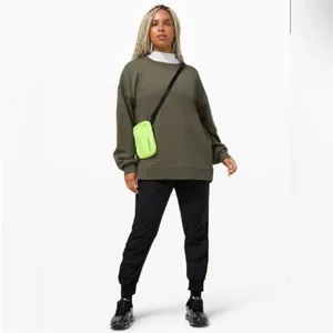 Lululemon Perfectly Oversized Crew Crewneck Sweatshirt Cotton Terry Army Green thumbnail 7