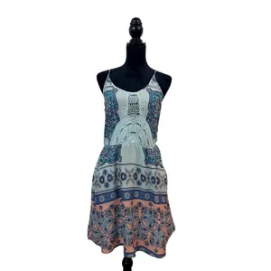 Roxy Dance to the Beat Sundress Womens S Paisley Crochet Blue Coral Pockets Boho thumbnail 3