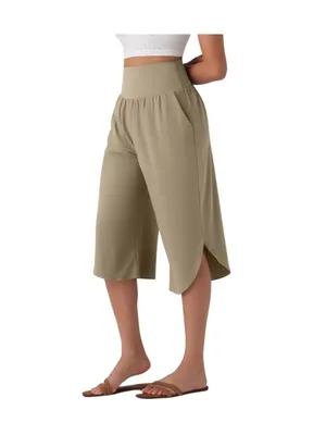 Halara Breezeful High Waisted Tummy Control Curved Hem Quick Dry Resort Capri L thumbnail 4
