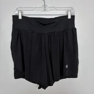 Hodo Sports Butterfly Running Shorts Black Flowy Sportswear Active Size Large thumbnail 2